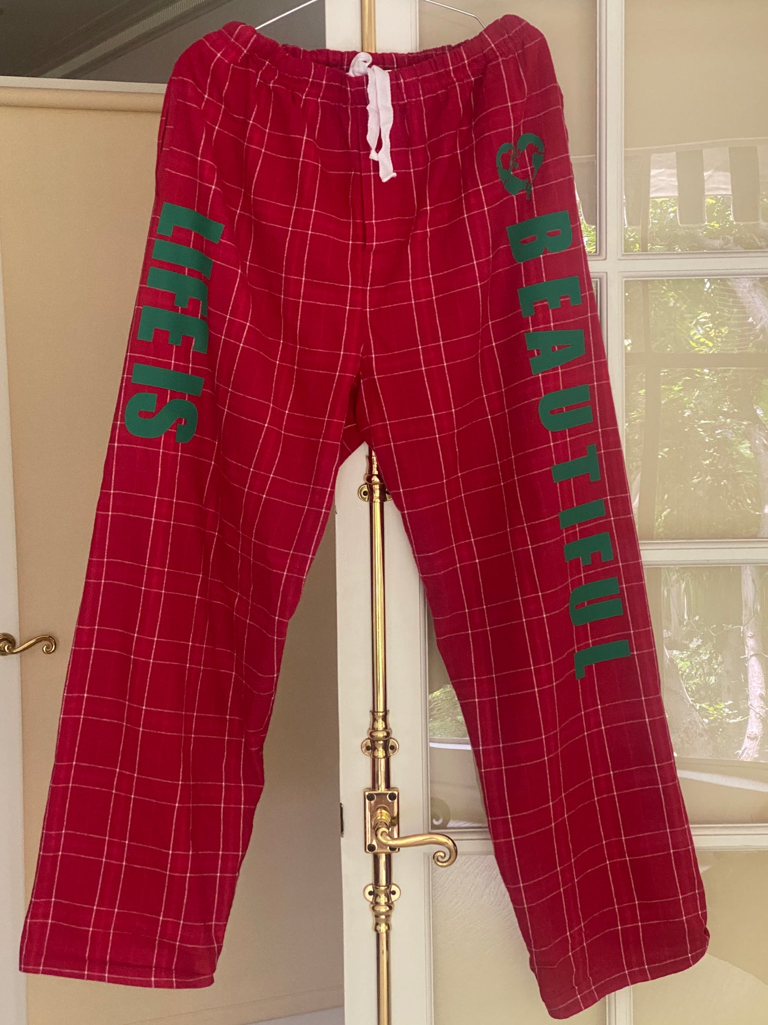 LIFE IS BEAUTIFUL 🦋RED FLANNEL PANT