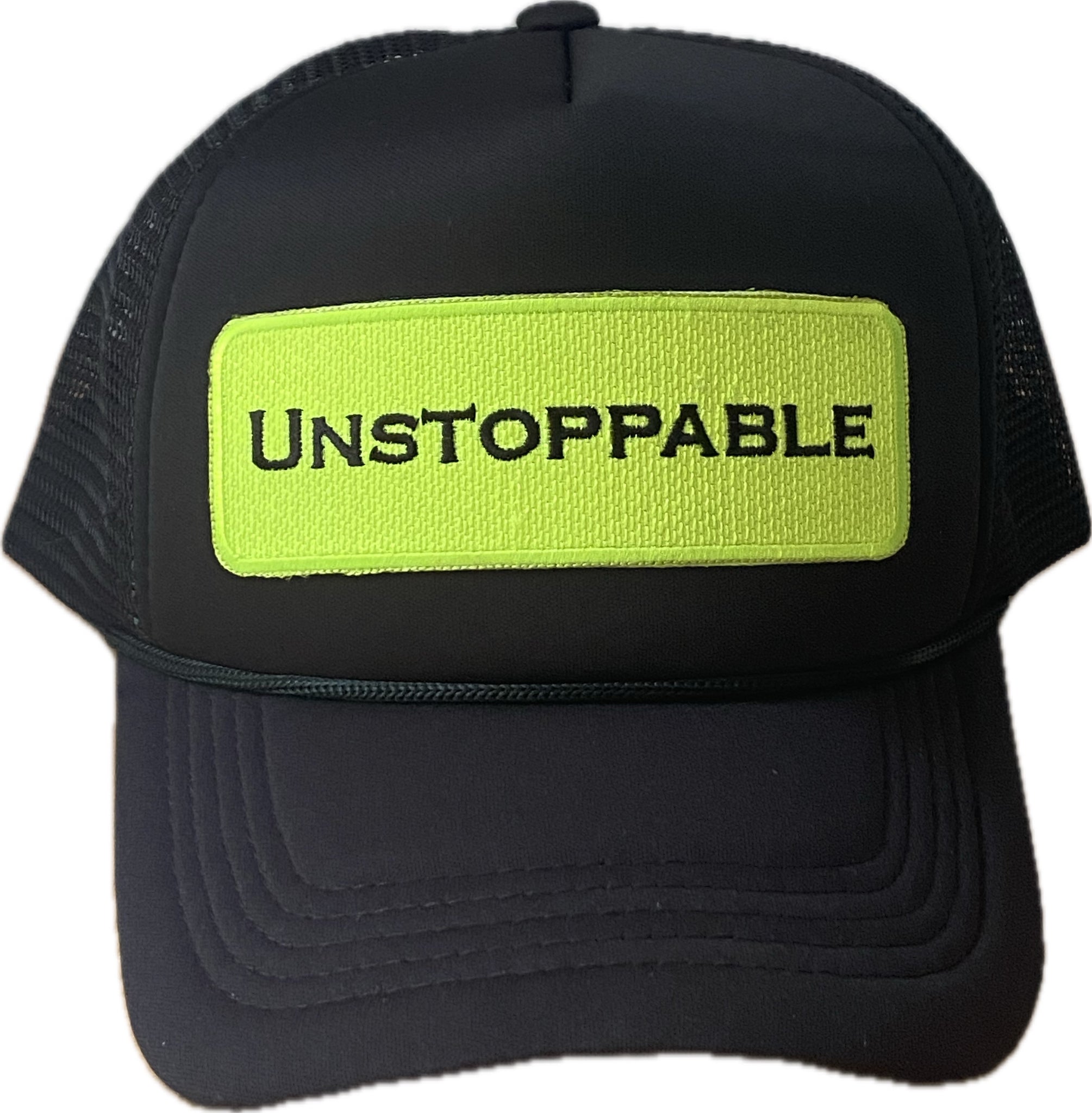 NEON LIGHTS ⚡️ BLACK TRUCKER HAT NEON YELLOW/BLACK PATCH