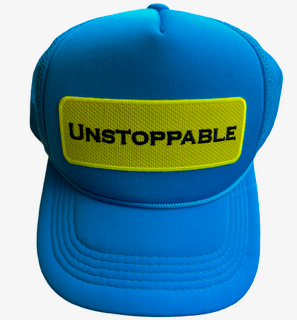 NEON LIGHTS ⚡️NEON BLUE TRUCER HAT YELLOW /BLACK PATCH