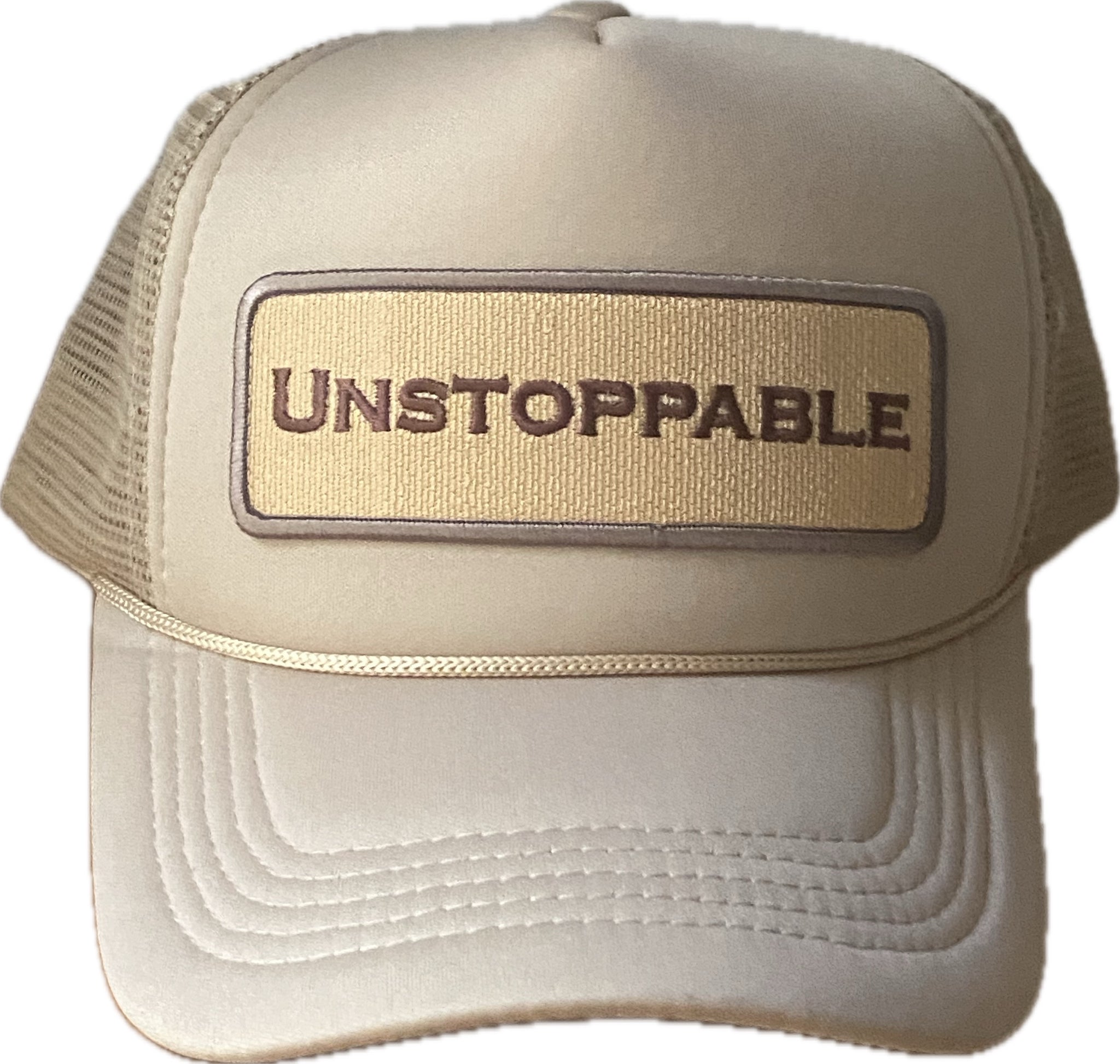 BEIGE BEIGE TRUCKER HAT BEIGE /TAUPE/BROWN PATCH