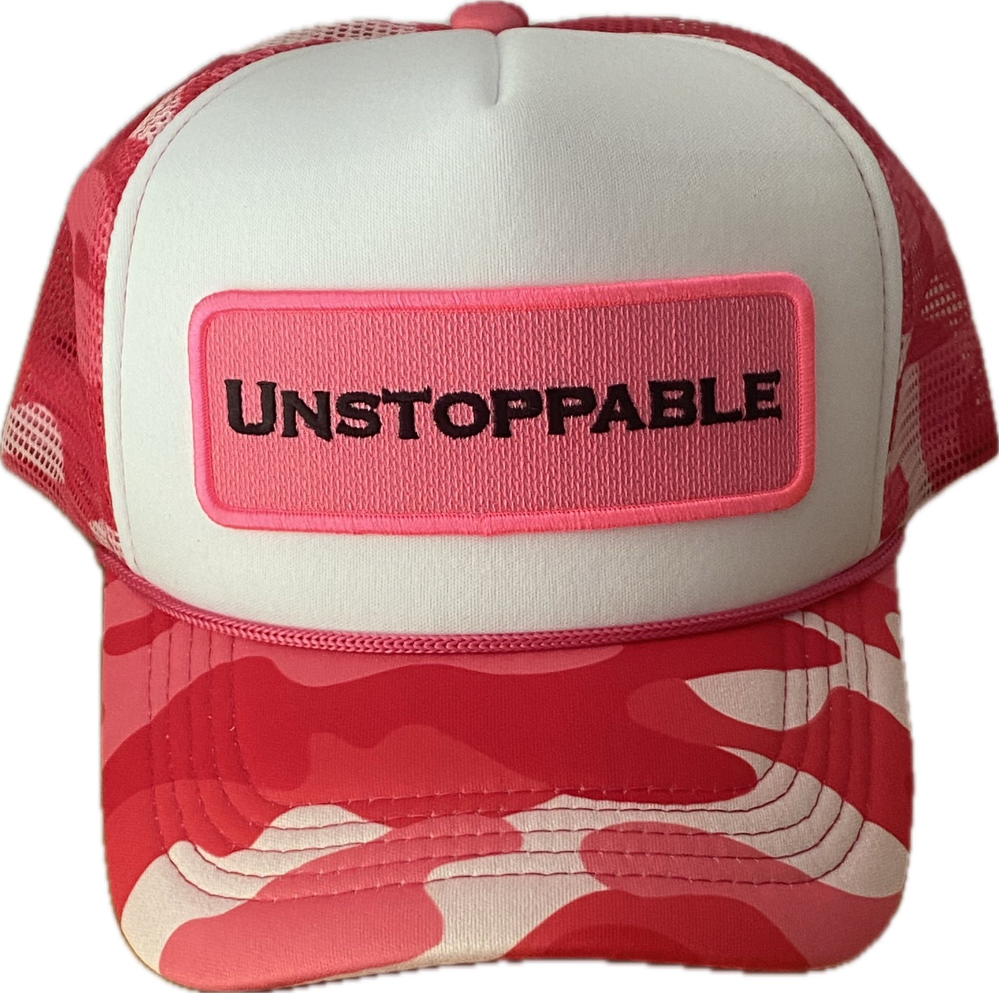 CAMO DREAMS 💕Pink on Pink Trucker Hat Pink /Black Patch