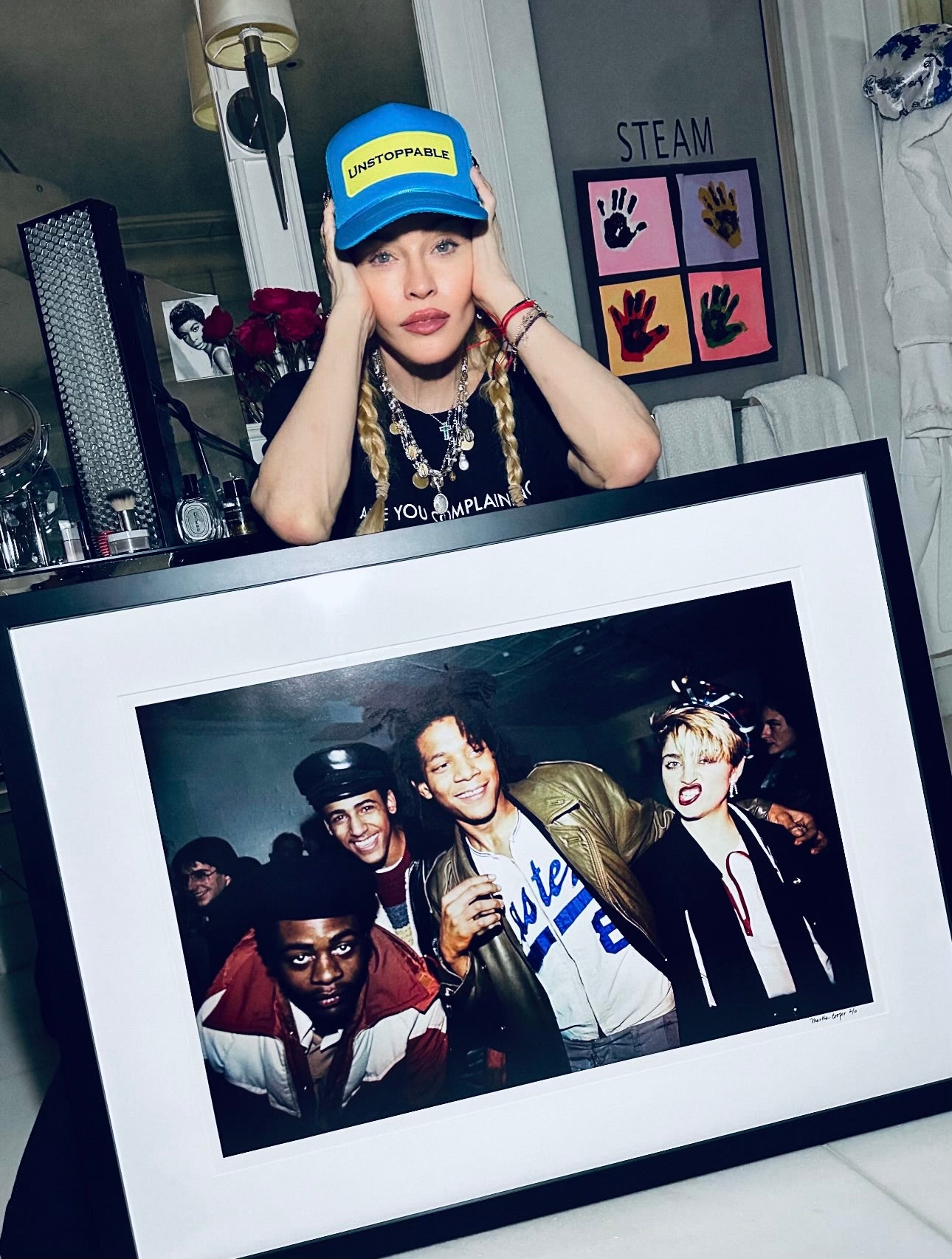NEON LIGHTS ⚡️NEON BLUE TRUCER HAT YELLOW /BLACK PATCH