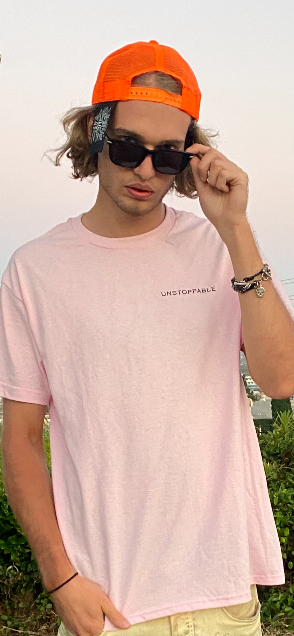 Neon Lights Orange Trucker Hat