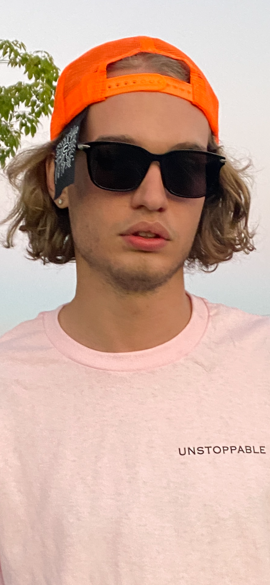 Neon Lights Orange Trucker Hat