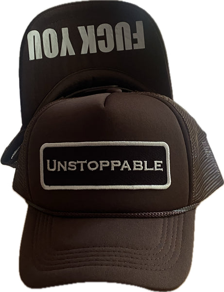 FUCK YOU 👊🏽 BROWN TRUCKER HAT