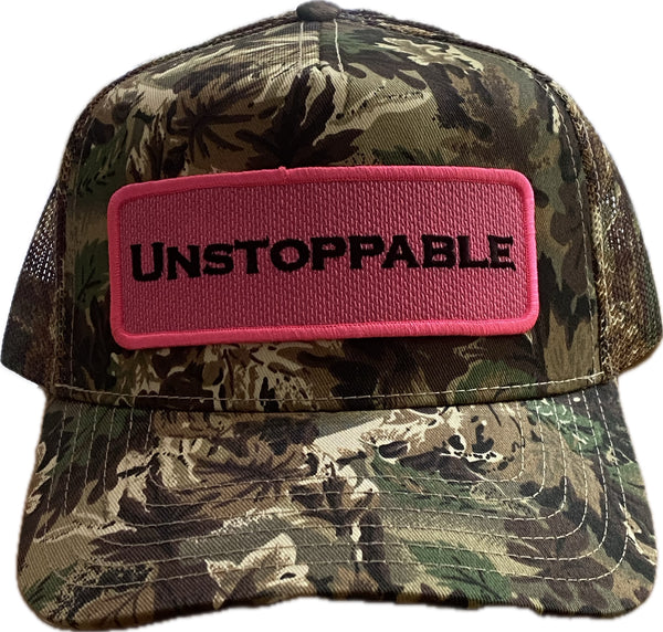 HUNTER 🍁🩷 LEAF CAMO TRUCKER HAT