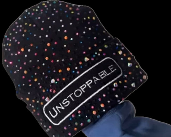 PUNK STAR BLACK CRYSTAL BEANIE